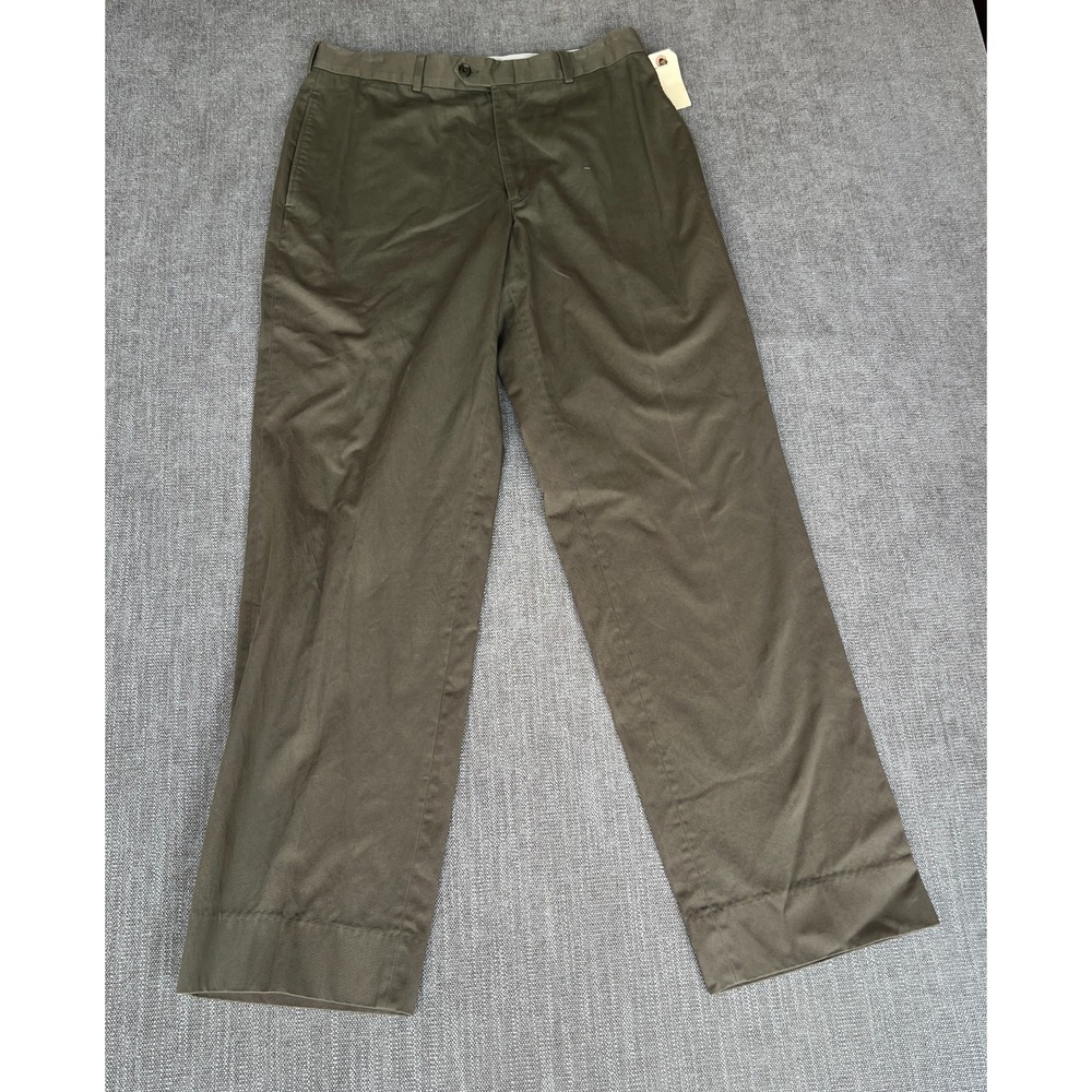 Ballin Relax Dress Pants Mens 34 Olive Green Flat Front Formal Business Career